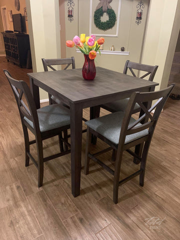Tahoe Collection 5pc Grey Pub Table & Chairs