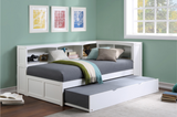 Galen Collection Twin White Bookcase Bed