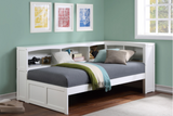 Galen Collection Twin White Bookcase Bed