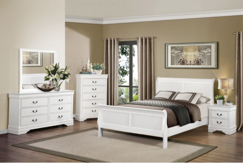 Mayville Collection White Sleigh Bedroom Set