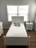 Mayville Collection White Twin Sleigh Bedroom Set