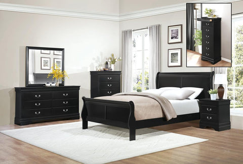 Mayville Collection Black Sleigh Bedroom Set