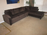 Chocolate Brown Reversible Microfiber Sectional - Emilio Collection