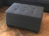 Button Tufted Dark Grey Sectional w/Reversible Chaise Lounge