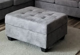 Button Tufted Grey Sectional w/Reversible Chaise Lounge