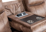 Abigail2 Brown - Reclining Set with USB