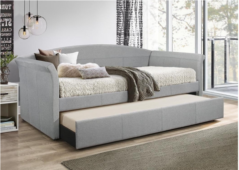 Grey twin daybed with twin trundle