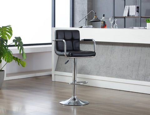 Black Adjustable Bar Stools with Arms