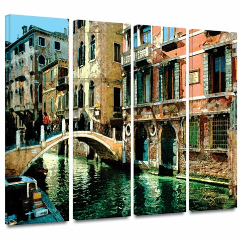 4 Piece Home Decor Hd Prints Poster Italy Venice Scenery Pictures Wall Artwork Modular Canvas Painting For Living Room Framed