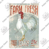 Chicken Tin Sign Vintage Metal Sign Plaque Metal Vintage Farmhouse Wall Decor Rooster Retro Metal Signs(20x30cm)
