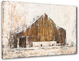 BATRENDY ARTS Farmhouse Rustic Wall Art Large Brown Barn Canvas Decor Modern Print Painting Country Style Pictures