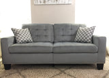 Lantana Collection Grey Tufted Fabric Sofa & Loveseat w/Nailhead Trim
