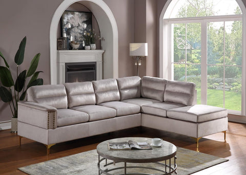 Vogue Collection Silver Velvet Sectional