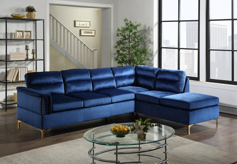 Vogue Collection Blue Velvet Sectional