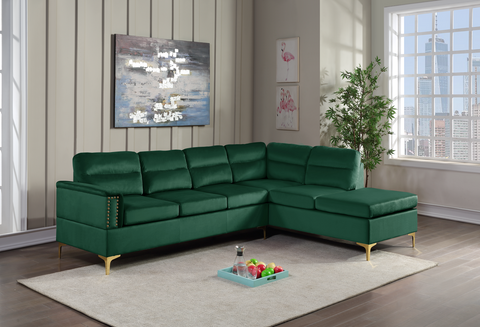 Vogue Collection Green Velvet Sectional