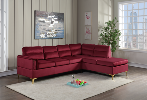 Vogue Collection Red Velvet Sectional
