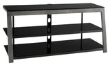 Black Metal and Glass TV Stand 48"L