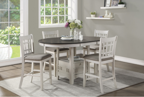 Juniper Collection 5pc White Counter Height Dining Set