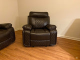 Socorro Collection Soft Brown Leather Manual Reclining 2pc or 3pc Living Room Set