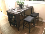Timbre Collection 5-Piece Multifunctional Grey Counter Height Dining Set